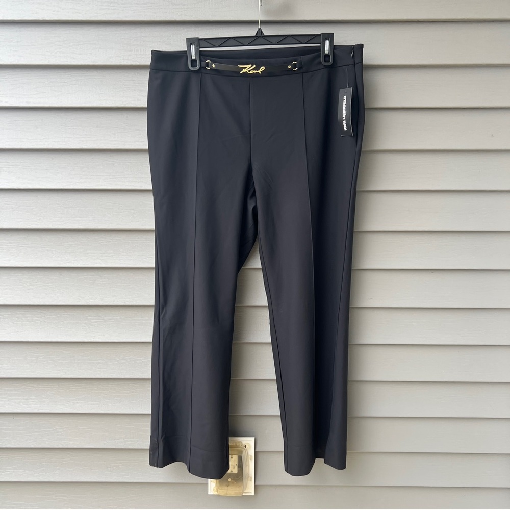 Karl Lagerfeld Paris Straight-Leg Dressy Casual Pants Women’s Size16 Black